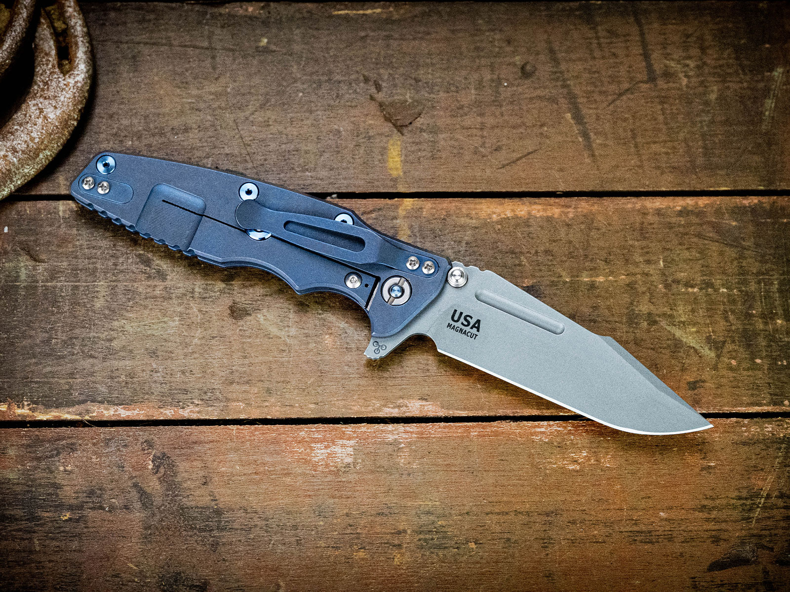 ExpProductCell_Eklipse 3.5" Skinny Fullered Harpoon Spanto-Magnacut-Battle Blue-Blue/Black G10-Ti hardware ExpProductCell_Eklipse 3.5" Skinny Fullered Harpoon Spanto-Magnacut-Battle Blue-Blue/Black G10-Ti hardware