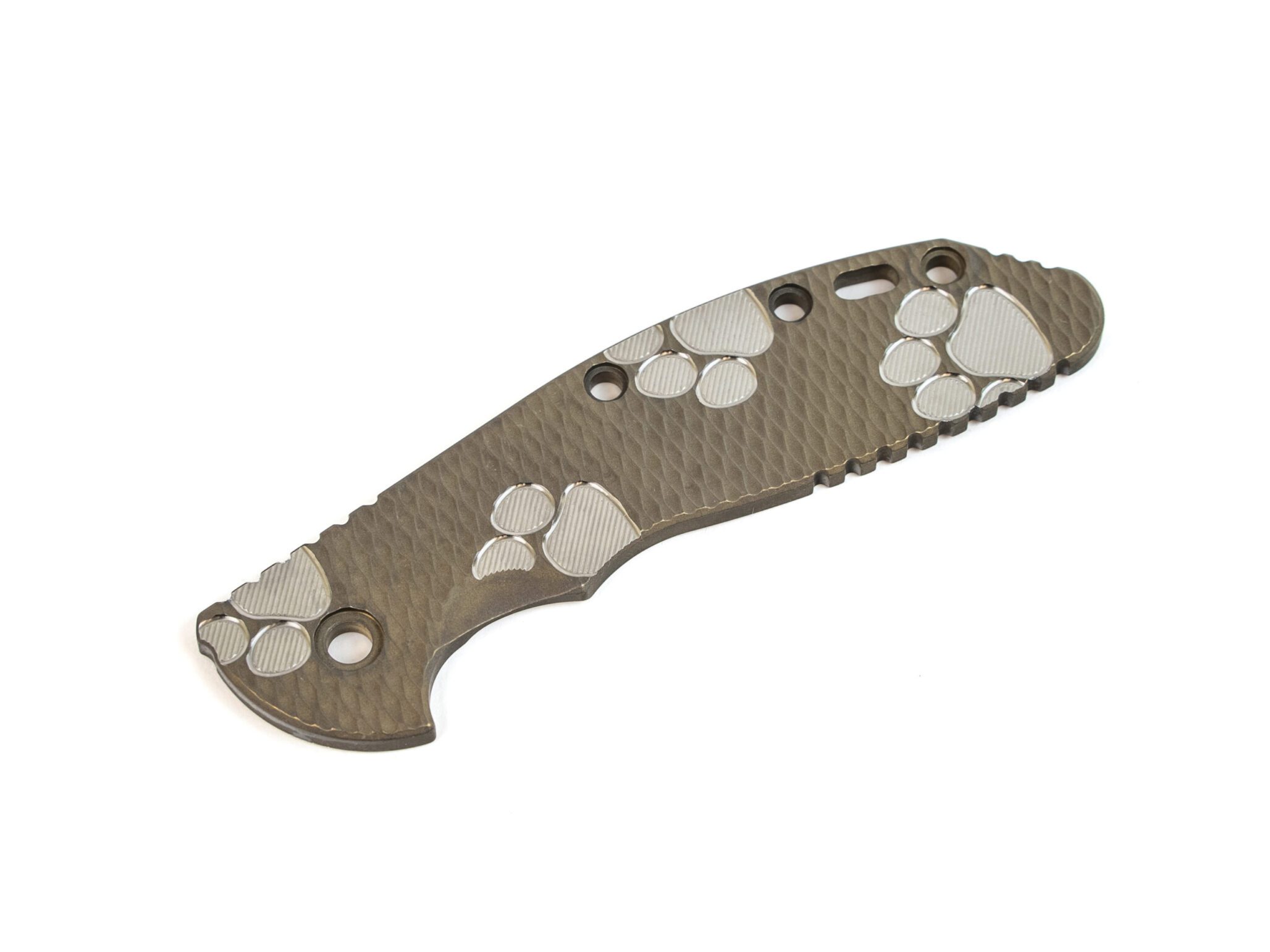 XM-24 Titanium Scale-Textured-Battle Bronze-Silver-Milled Dog Paws