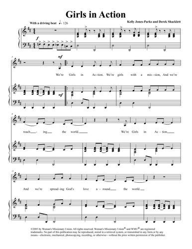 Girls in Action Song Sheet Music