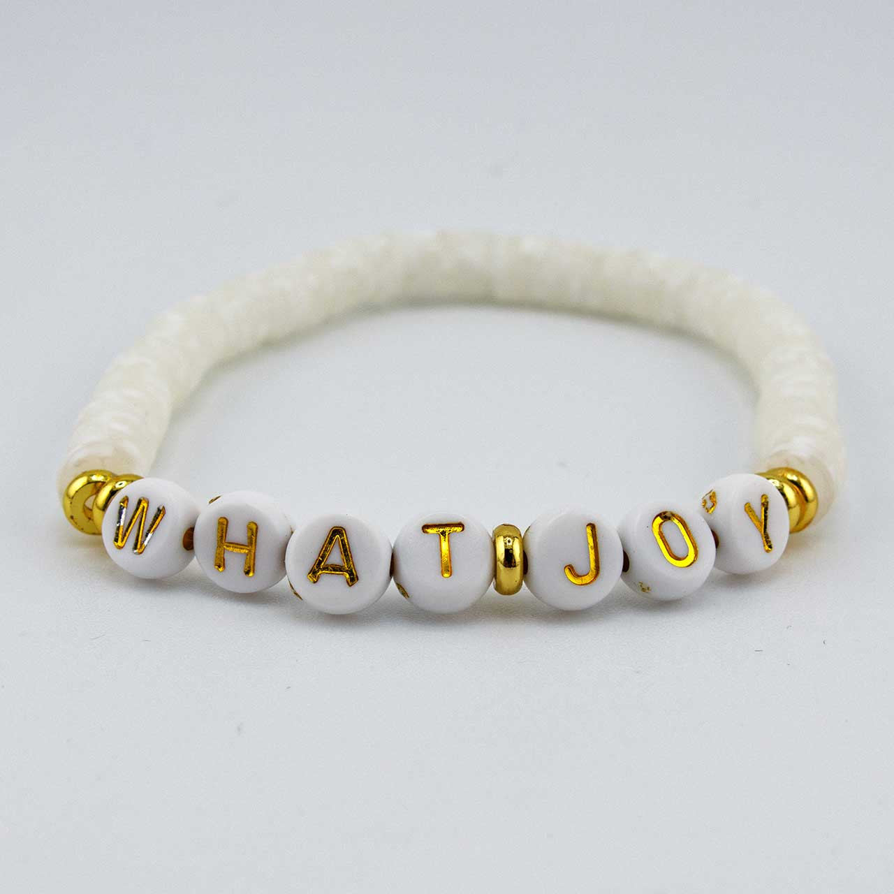 Heishi What Joy Bracelet—White