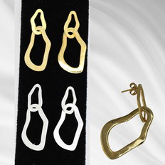 Organic Link Hoop Earrings