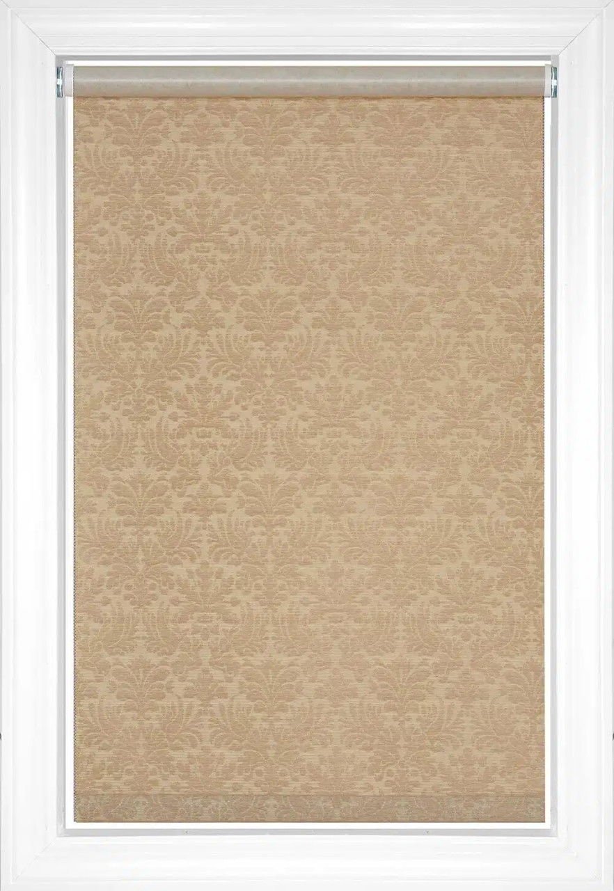 Almond Versailles Designer Light Filtering Roller Shades