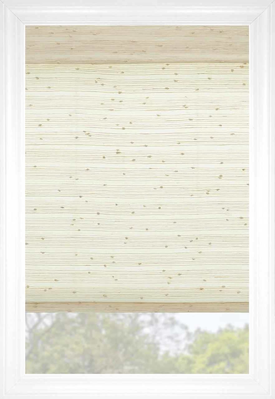 Raw Cotton Brisbane Flat Woven Wood Shades