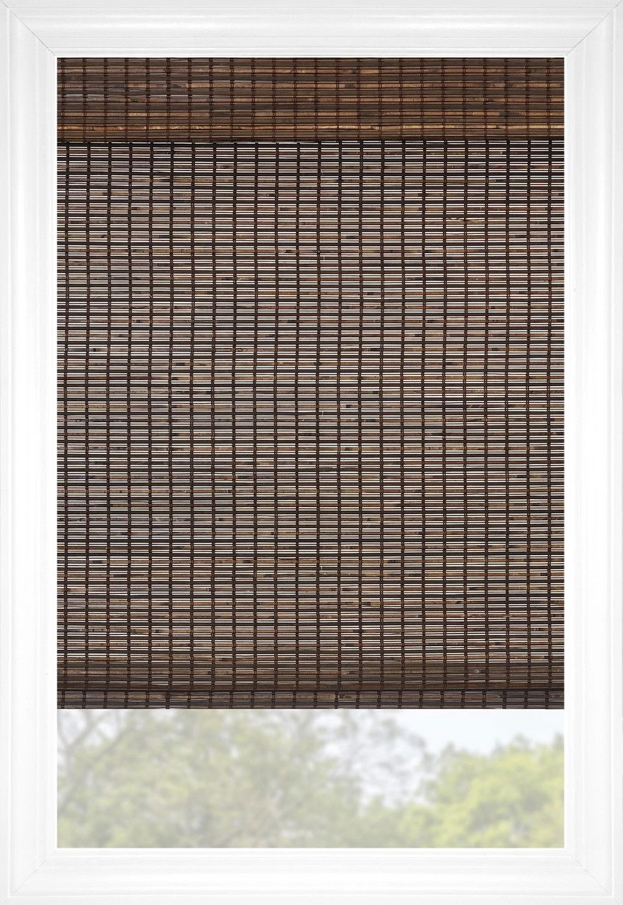 Walnut Fiji Flat Woven Wood Shades