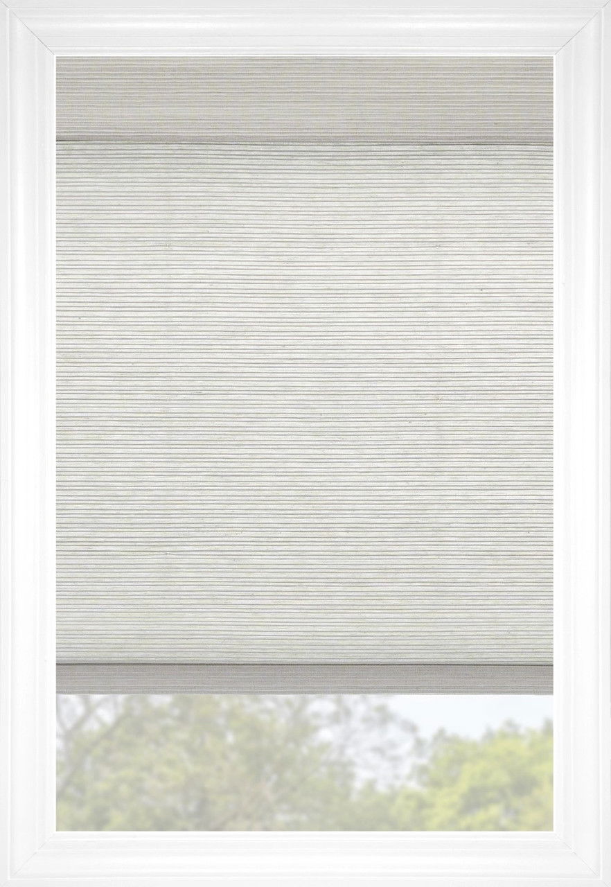 Stores en bois tissé Miyako Plis plats - Pale Gray