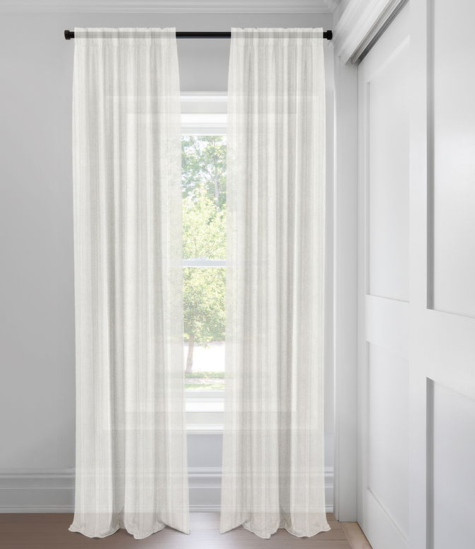 Blanc Jolene Rideaux faits sur mesure