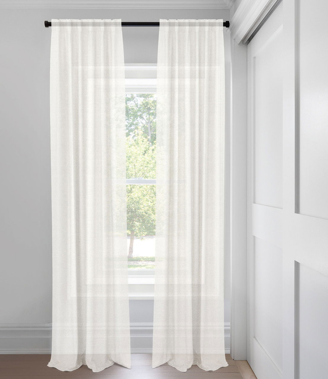 White Remy Unlined Custom Made Drapery