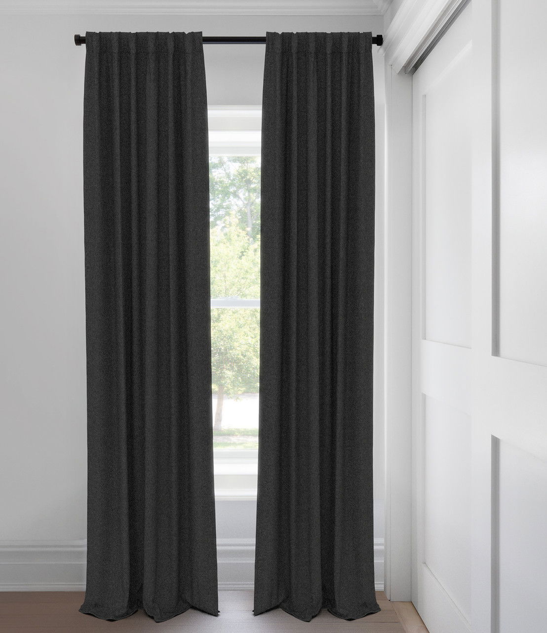Charcoal Jefferson Unlined Custom Made Drapery