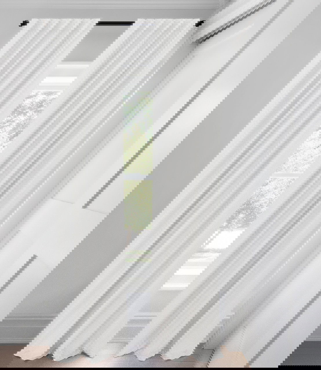 White Austin Light Filtering Custom Made Drapery