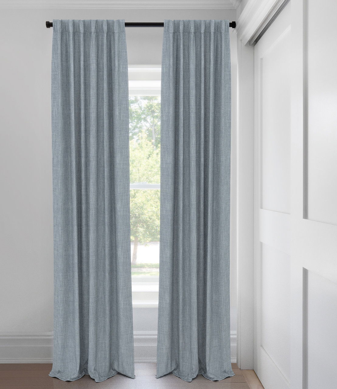 Chambray Austin Sans Doublure Rideaux Custom Made