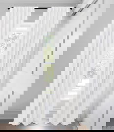 Blanc Tissage de lin et coton Opaque Rideaux Custom Made
