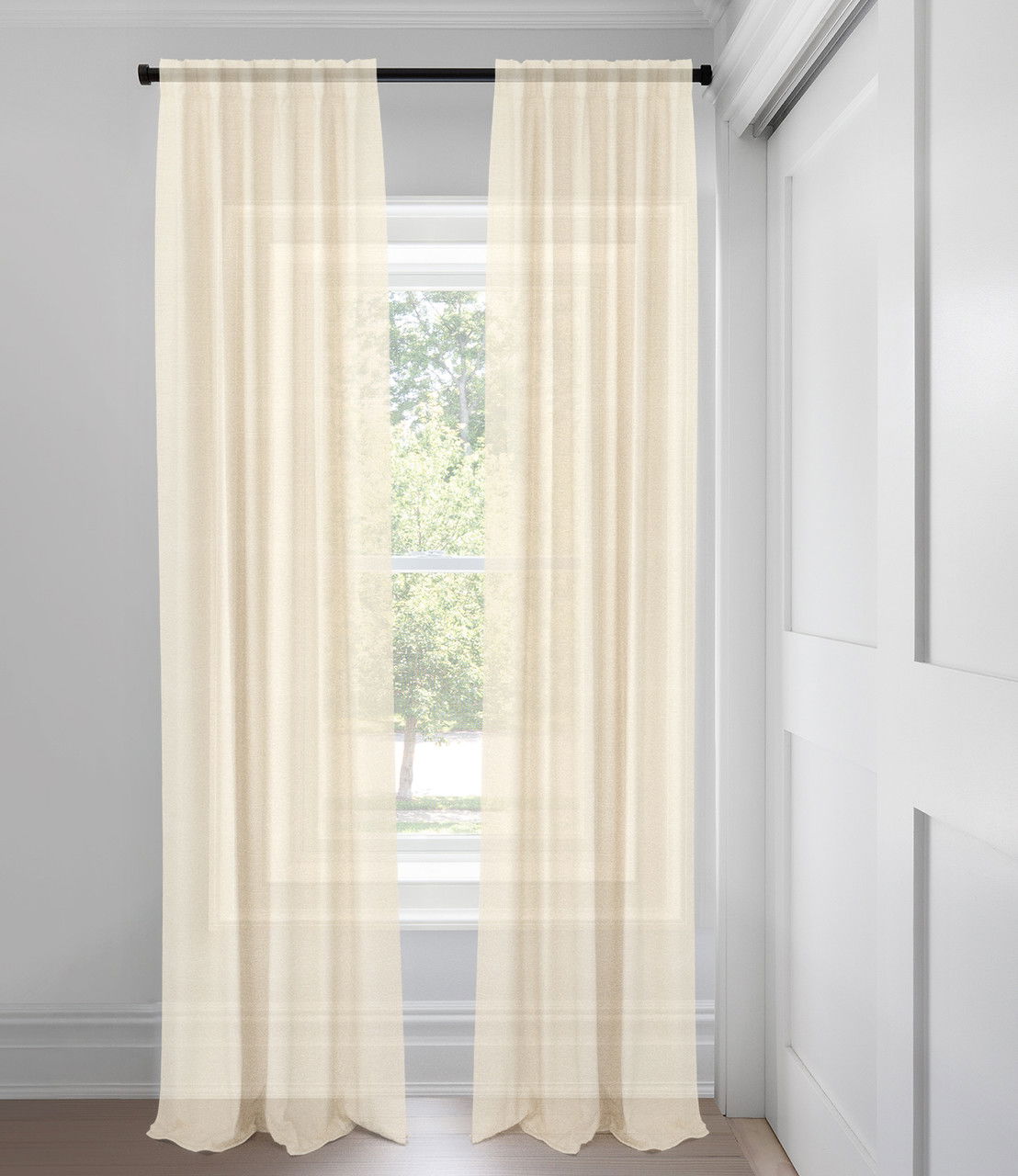 Perle Mélange de lin raffiné Sans Doublure Rideaux Custom Made