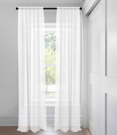 White Taylor Unlined  Custom Made Drapery