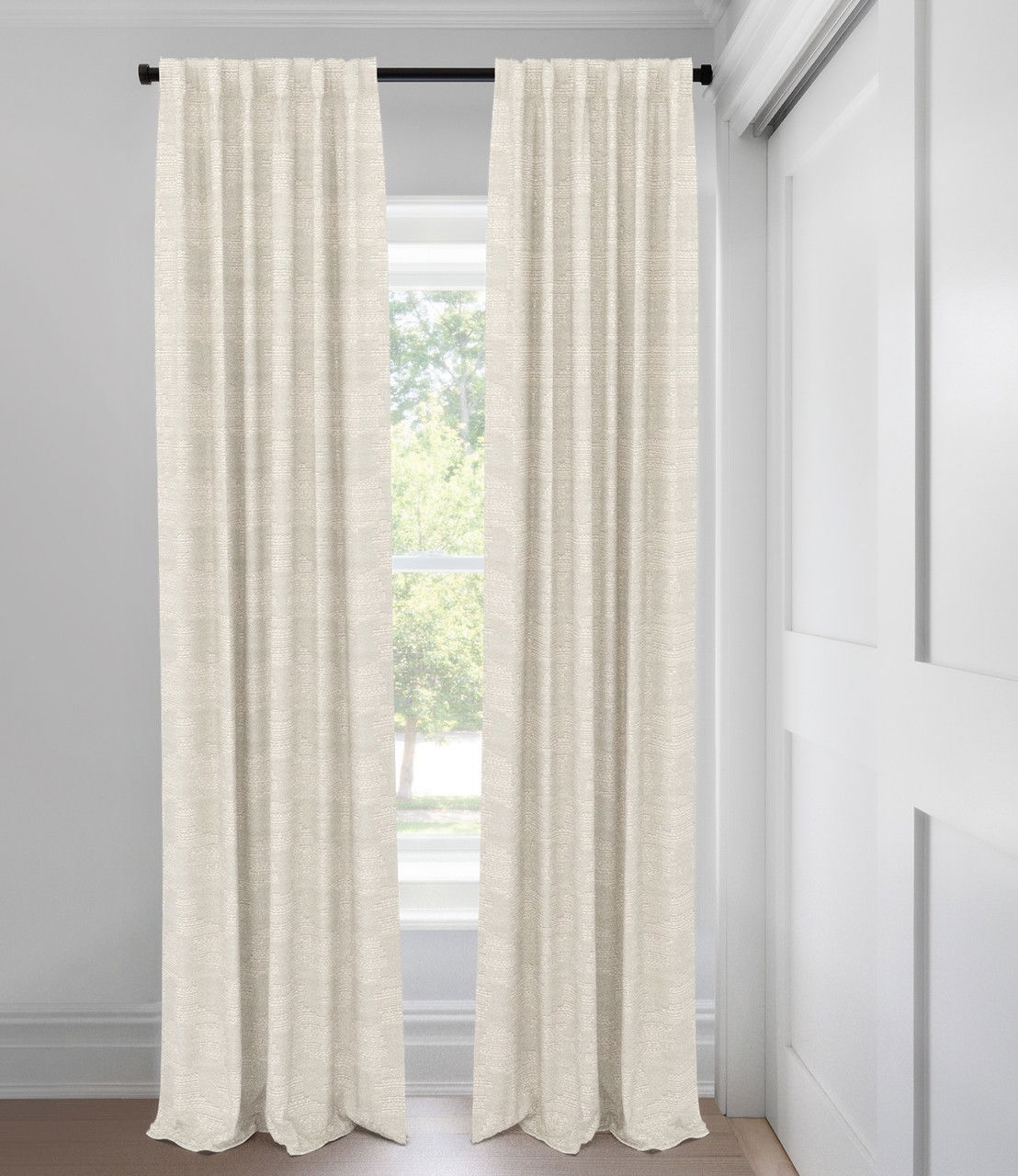 White Klara Light Filtering Custom Made Drapery