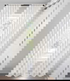 White Gabriella Light Filtering  Custom Made Drapery