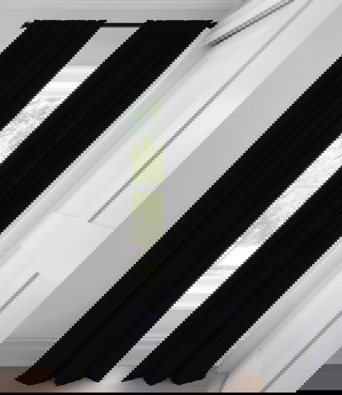 Black Morris Room Darkening Blackout Custom Made Drapery