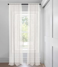 White Sofiya Unlined  Custom Made Drapery