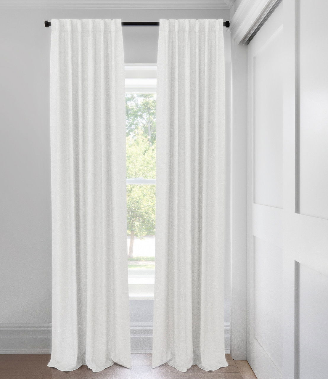 White Austin Blackout Custom Made Drapery