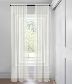 White Regan Unlined  Custom Made Drapery