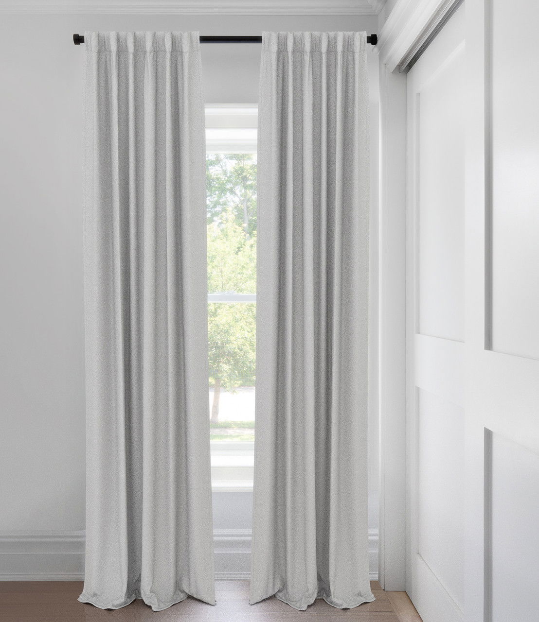 Fog Wool Spun Light Filtering Custom Made Drapery