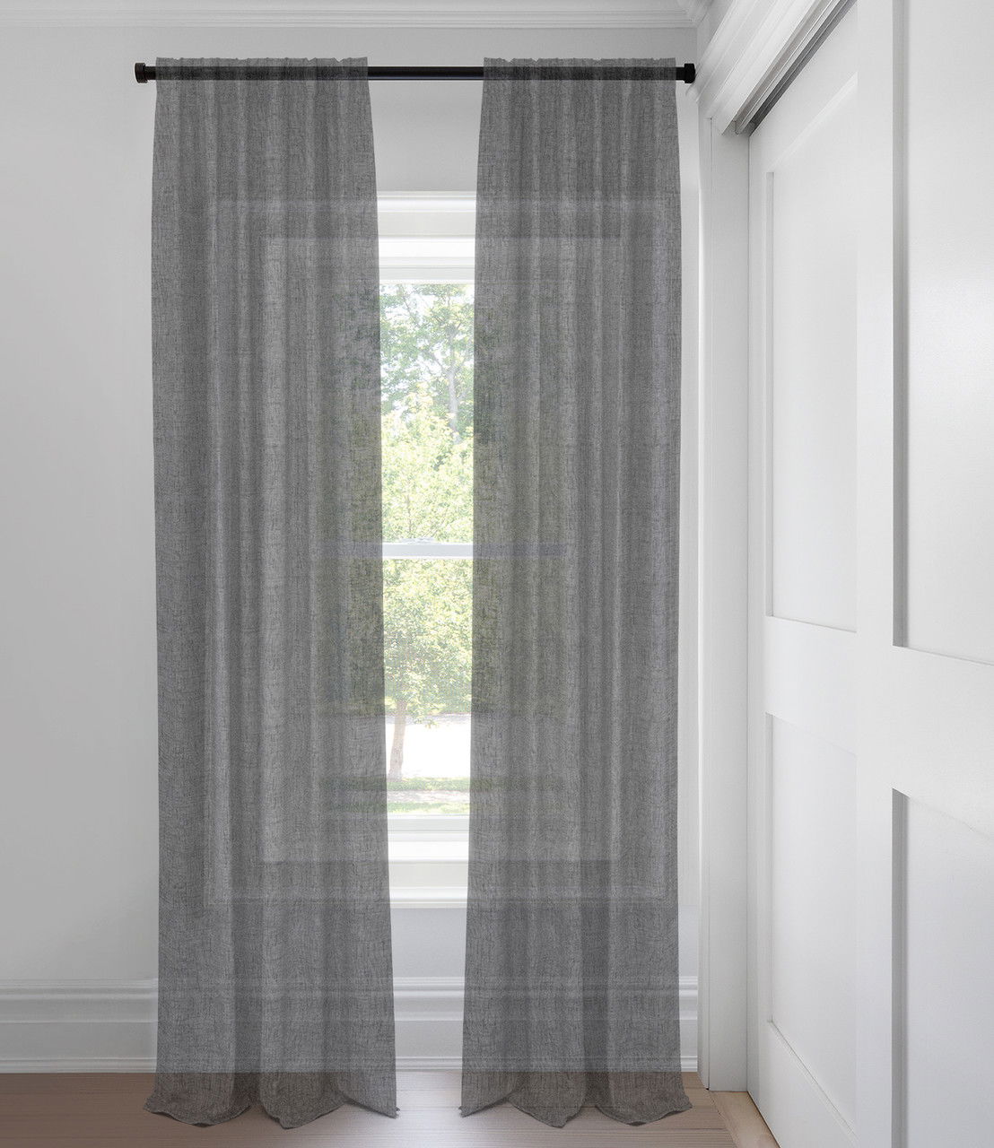 Black Ollie Light Filtering Custom Made Drapery