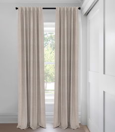 Taupe Tissage de lin et coton Opaque Rideaux Custom Made