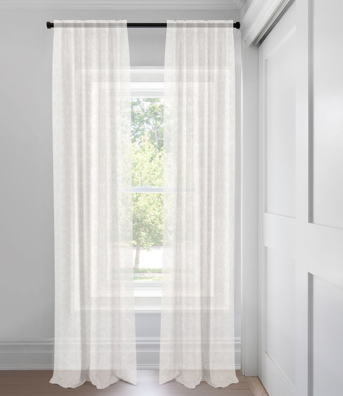 Blanc Sofiya Rideaux faits sur mesure