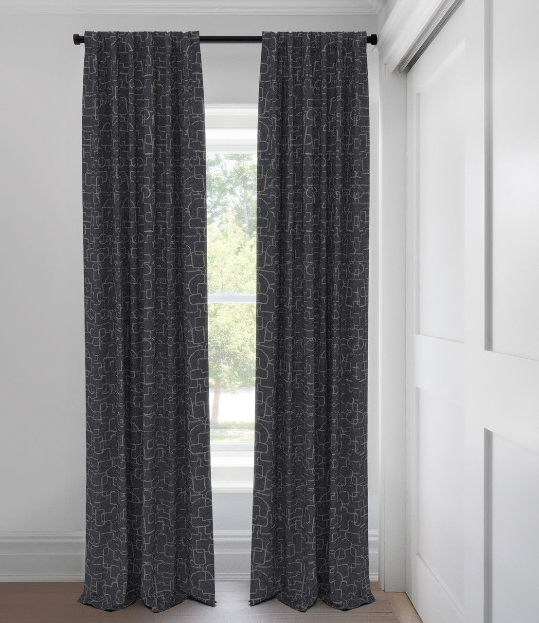Slate Blue Kashel Light Filtering Custom Made Drapery
