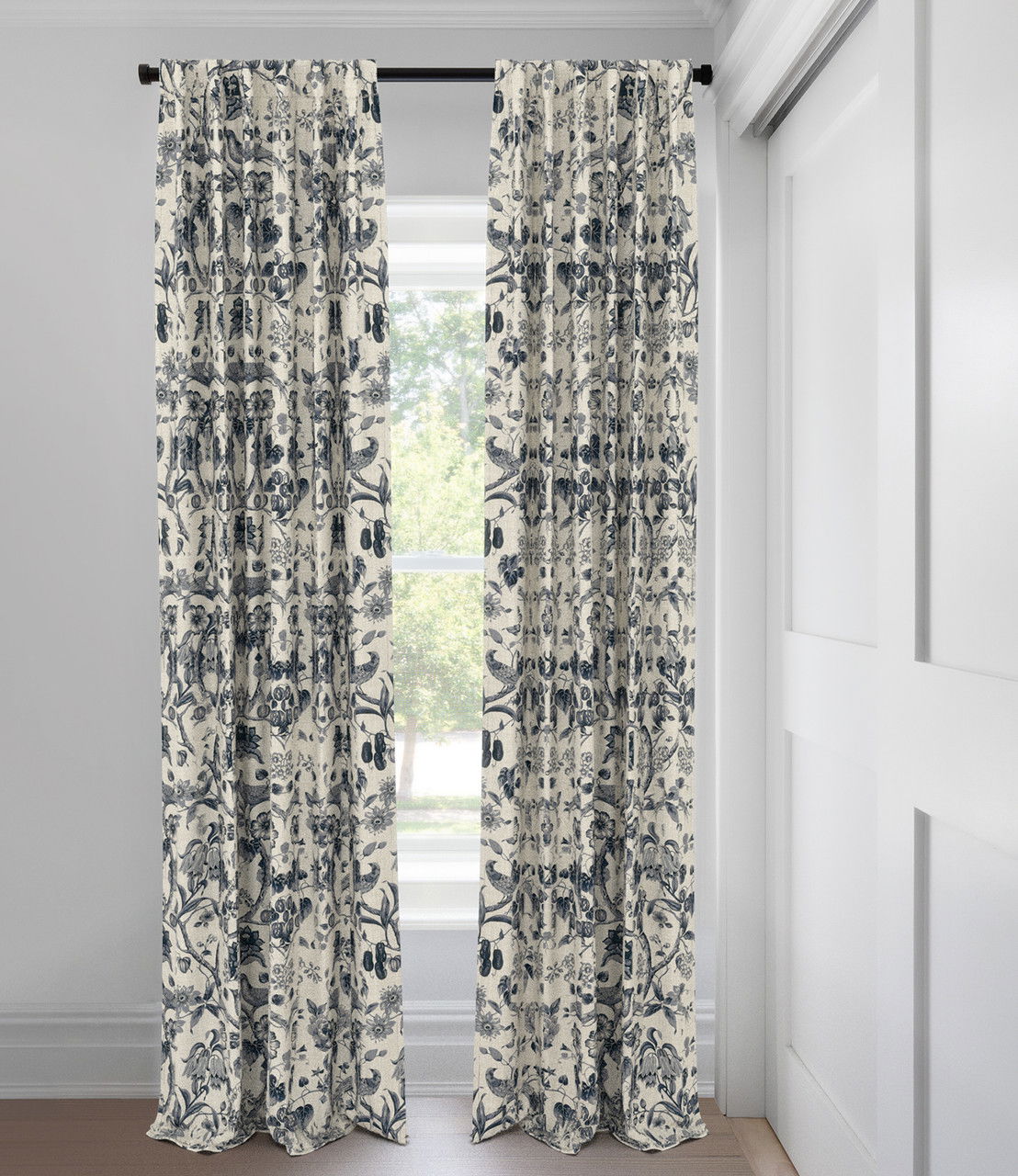 Indigo Elise Light Filtering Custom Made Drapery