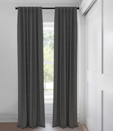 Graphite Silk Luster Blackout Custom Made Drapery Graphite Silk Luster Blackout Custom Made Drapery