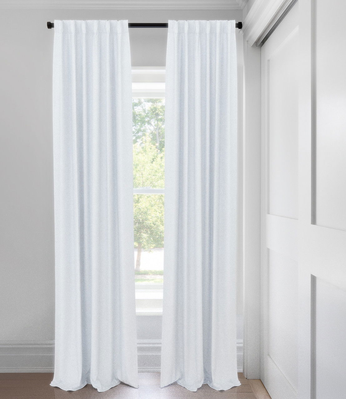 Platinum White Morris Room Darkening Blackout Custom Made Drapery
