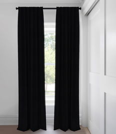 Black Morris Room Darkening Light Filtering Custom Made Drapery