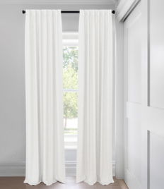 Pure White Carey Room Darkening Unlined Custom Made Drapery