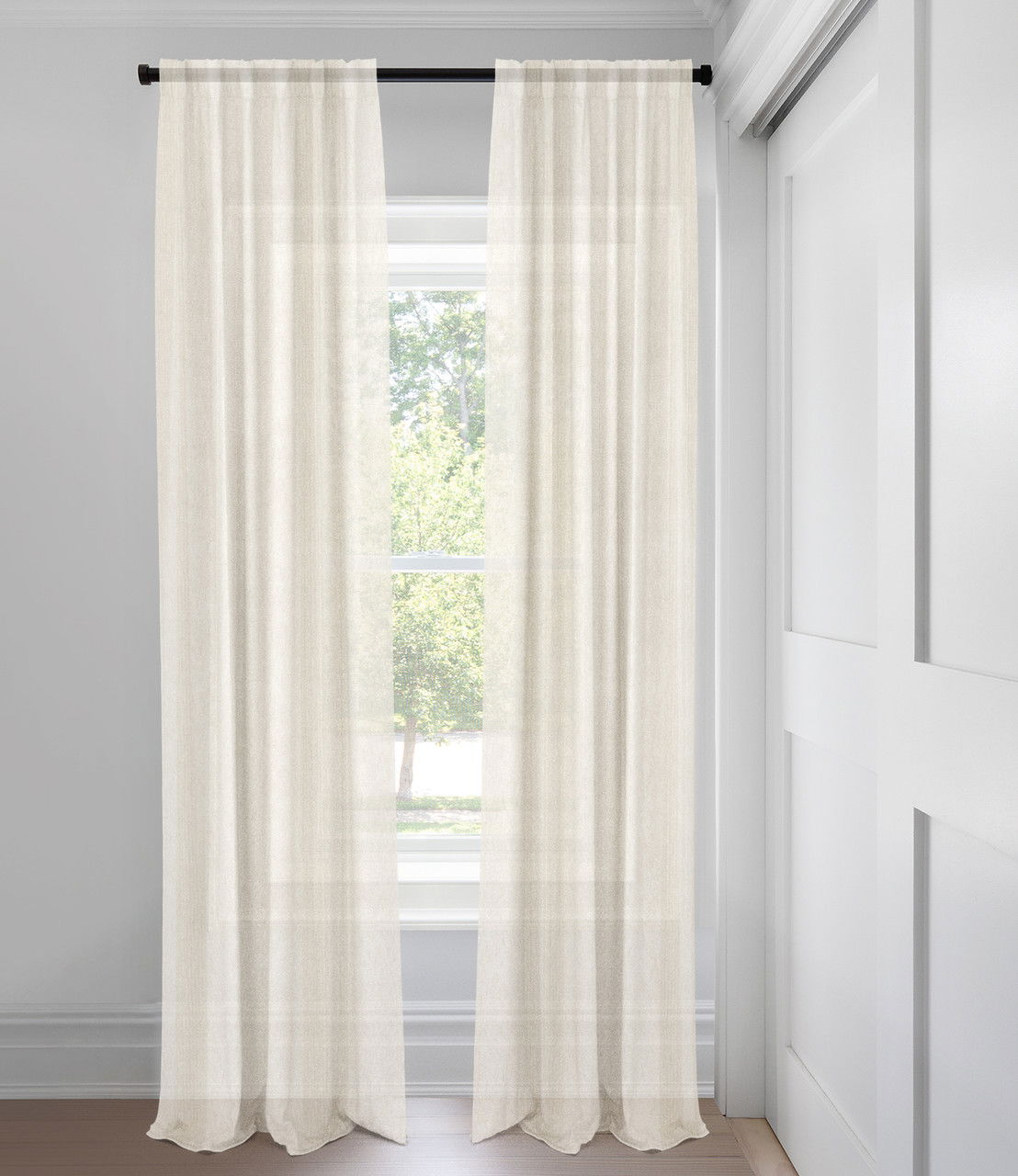 White Emmett Light Filtering Custom Made Drapery