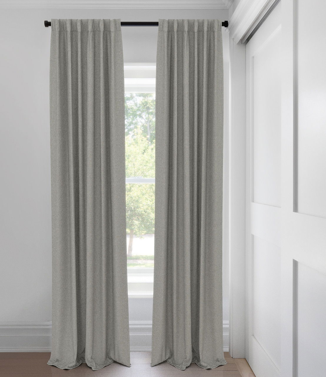 Heather Gray Jefferson Sans Doublure Rideaux Custom Made