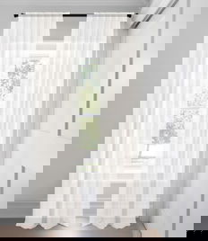 White Refined Blend Light Filtering  Custom Made Drapery