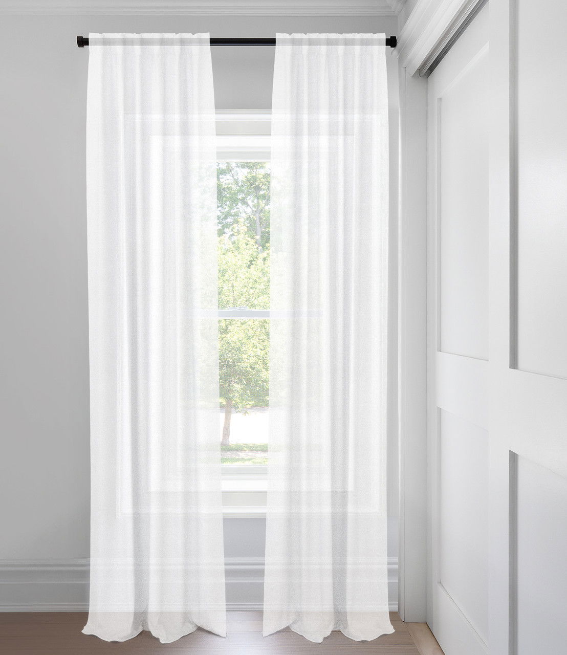 Blanc Taylor Opaque Rideaux faits sur mesure
