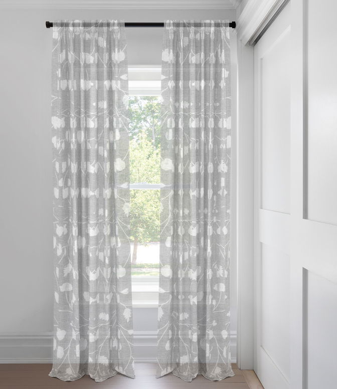 Gris Natalia Rideaux faits sur mesure