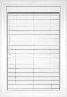 Bright White Wood Tones Faux Wood Blinds