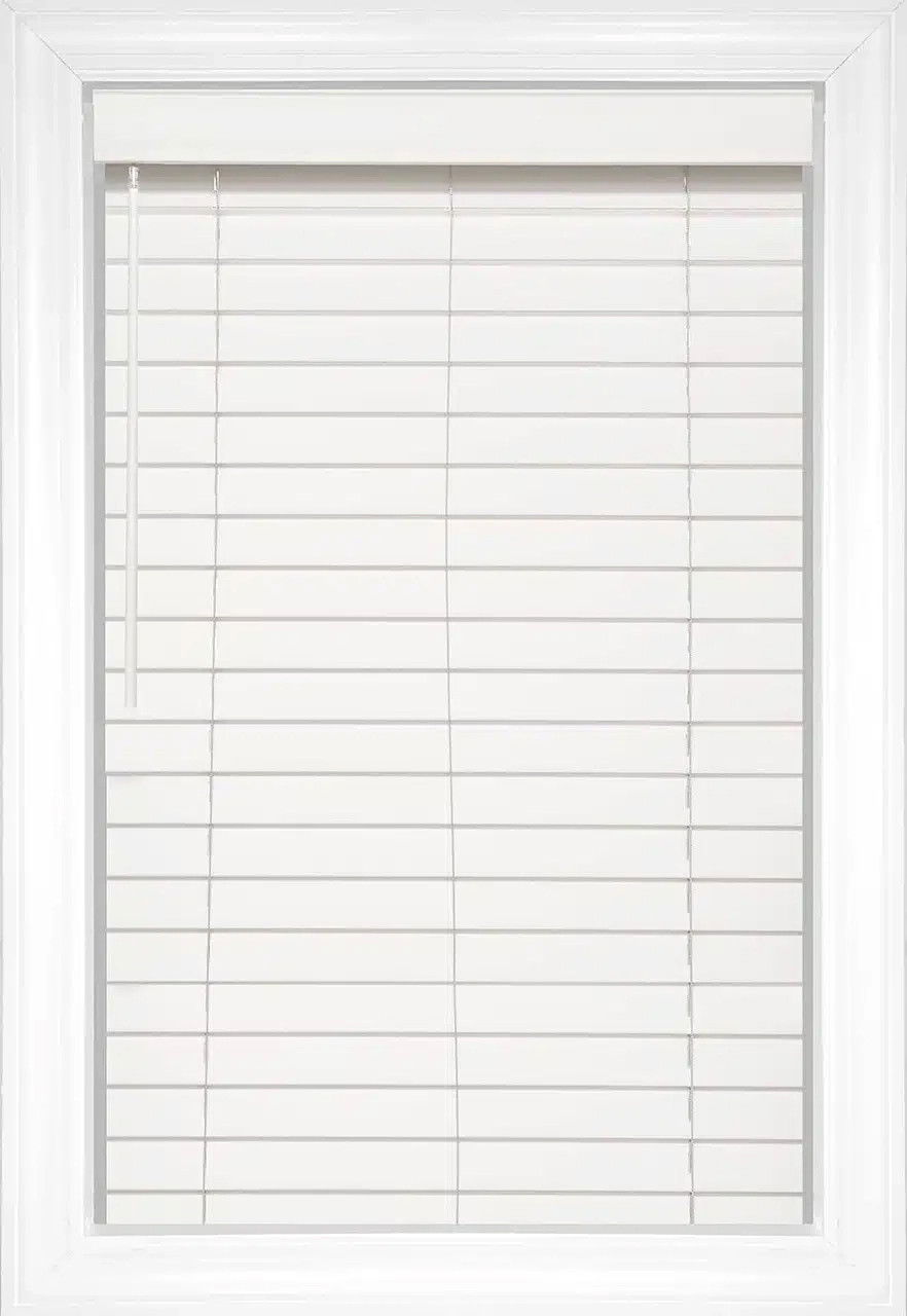 White Aire Wood Faux Wood Blinds