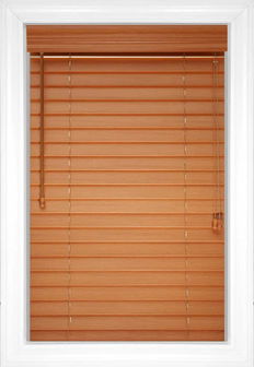 Golden Oak Aire Wood Faux Wood Blinds