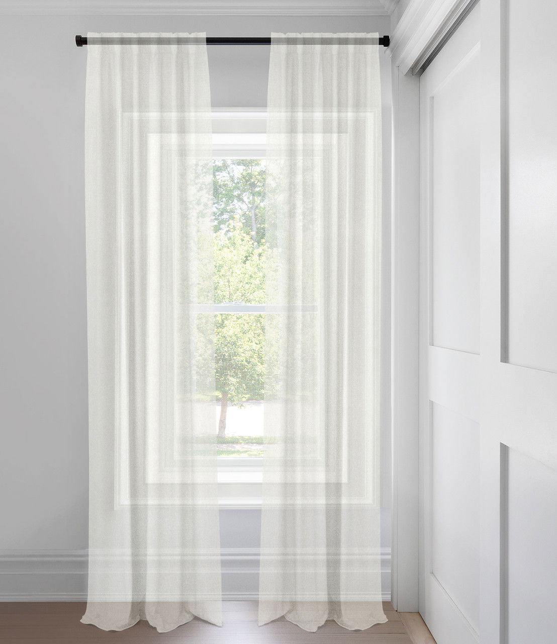 White Regan Sheer Tailored Fit Drapery