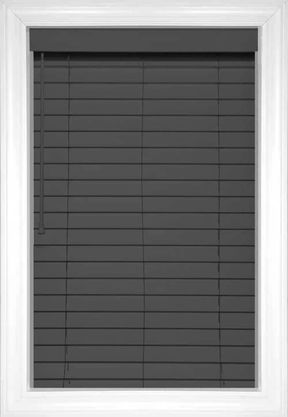 Charcoal Wood Tones Faux Wood Blinds