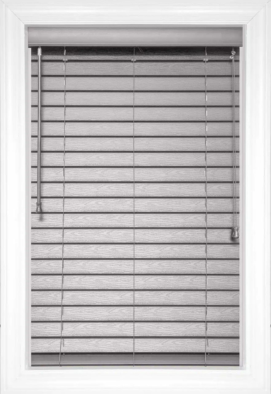 Dim Grey Wood Tones Faux Wood Blinds