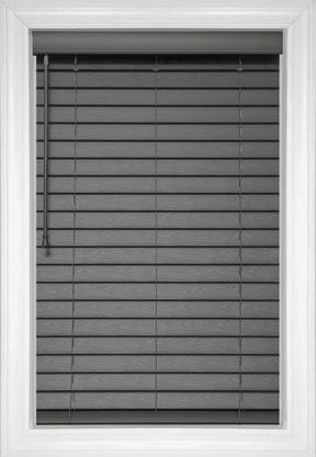 Dim Grey Wood Tones Faux Wood Blinds