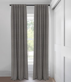 Taupe Wool Spun Light Filtering  Tailored Fit Drapery
