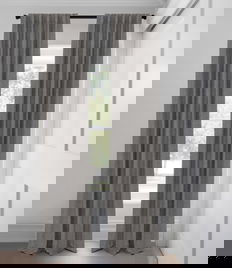 Taupe Wool Spun Light Filtering Tailored Fit Drapery Taupe Wool Spun Light Filtering Tailored Fit Drapery