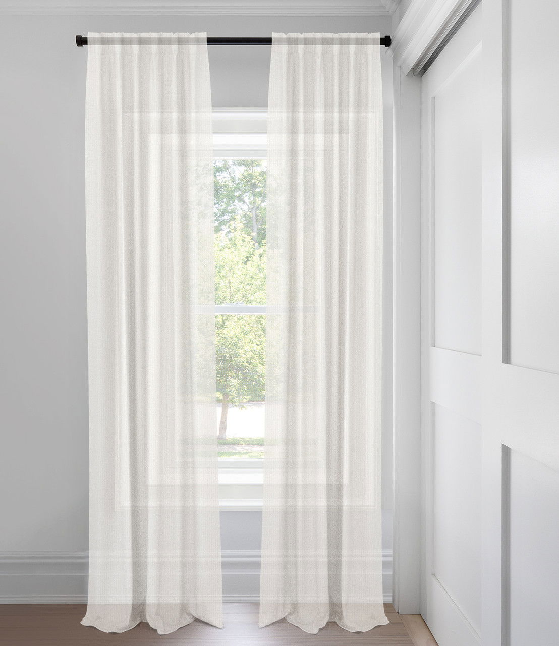 White Rayne Sheer Tailored Fit Drapery