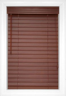 Dark Cherry Aire Wood Faux Wood Blinds