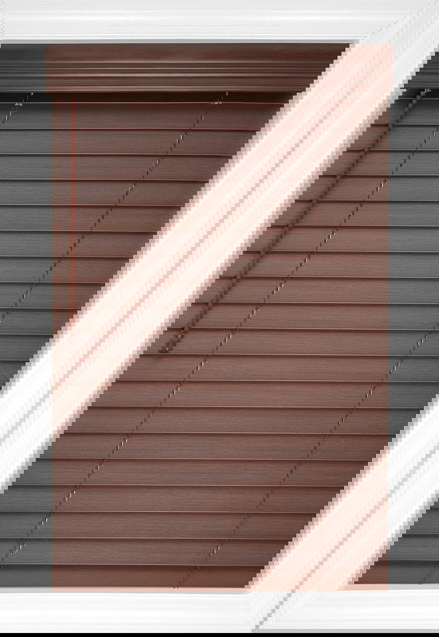 Dark Cherry Aire Wood Grain Faux Wood Blinds